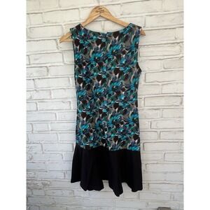 Vertigo Paris Sleeveless Dress Womens Size‎ Medium Abstract Blue Blue Dropwaist